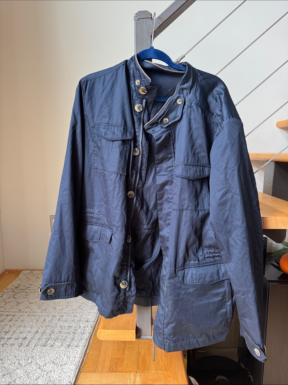 Men's Navy Field Jacket - Classic Utility Coat